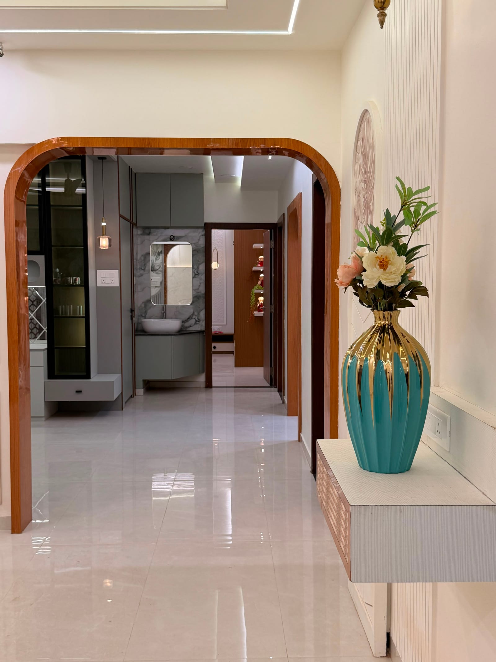 Arched Foyer & Living Room — additional view