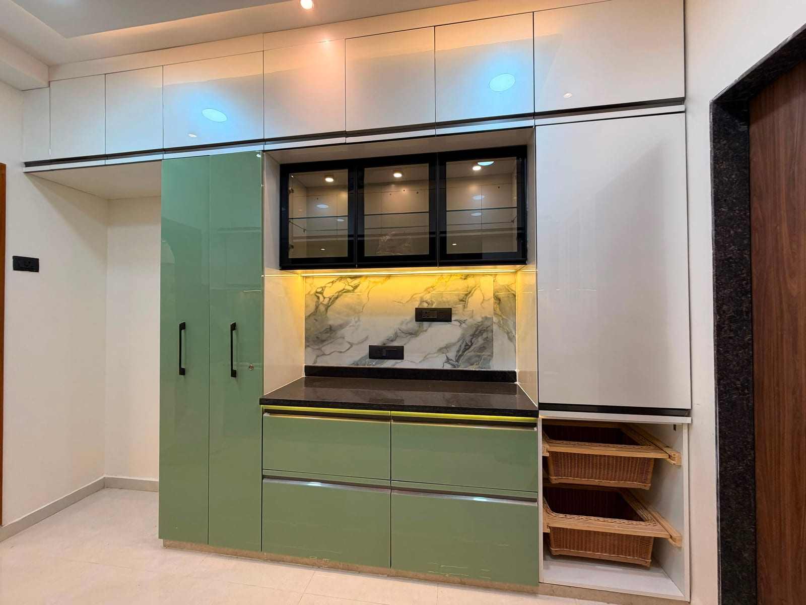 Sage Green Modular Kitchen