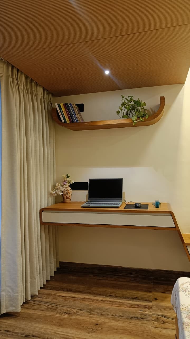 Warm Wood Study & Bedroom — additional view