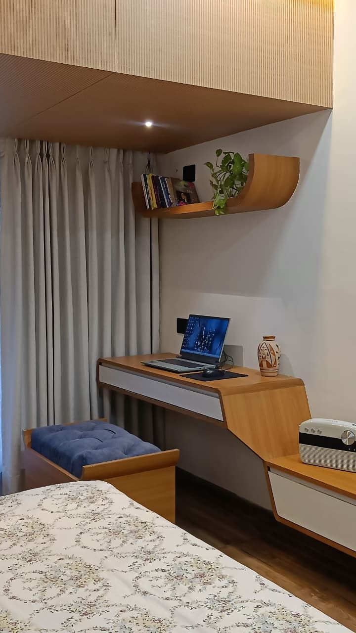 Warm Wood Study & Bedroom — additional view